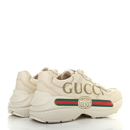 Gucci Calfskin Logo Womens Rhyton Sneakers 36 Ivory 3 of 4
