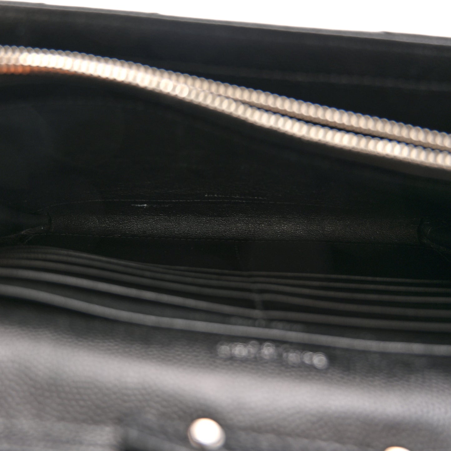 Grain De Poudre Matelasse Chevron Monogram Chain Wallet Black