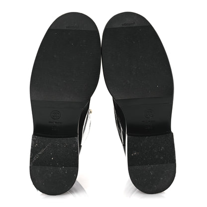 Chanel Shiny Goatskin Cap Toe Combat Boots 39.5 Black 7 of 11