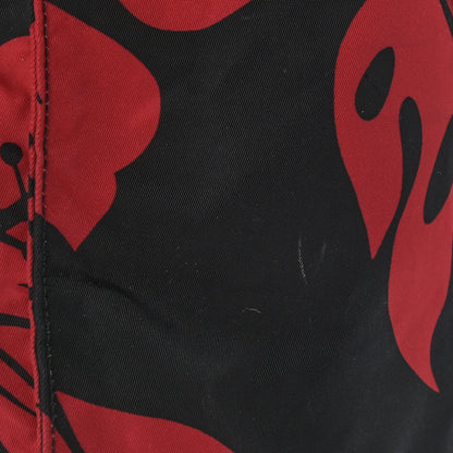 Prada Tessuto Nylon Saffiano Hibiscus Print Tote Black Rosso 11 of 13