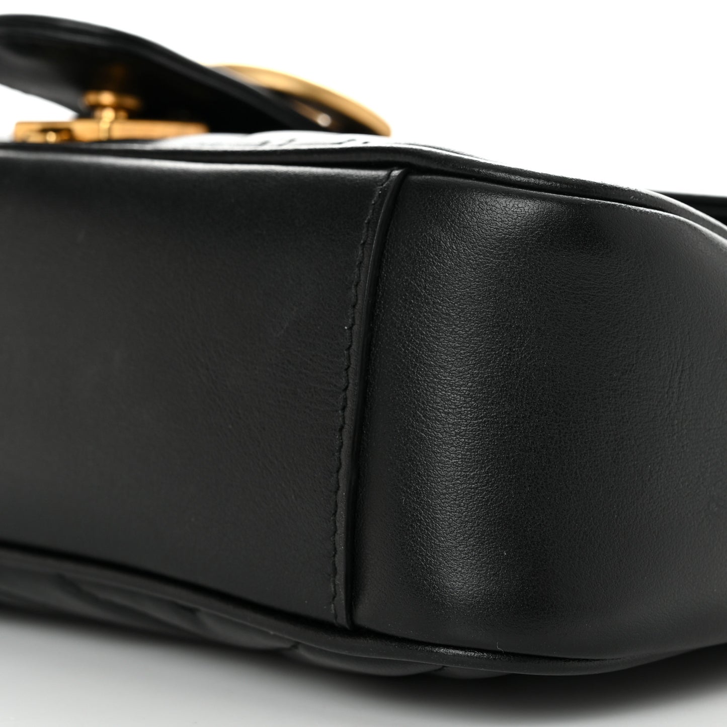 Calfskin Matelasse Small GG Marmont Shoulder Bag Black