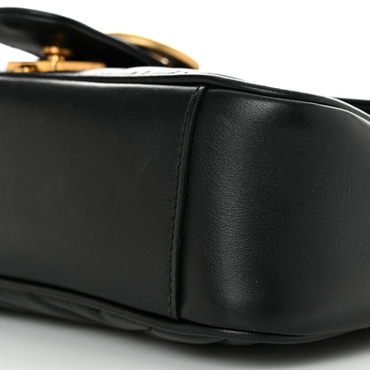 Gucci Calfskin Matelasse Small GG Marmont Shoulder Bag Black 10 of 11