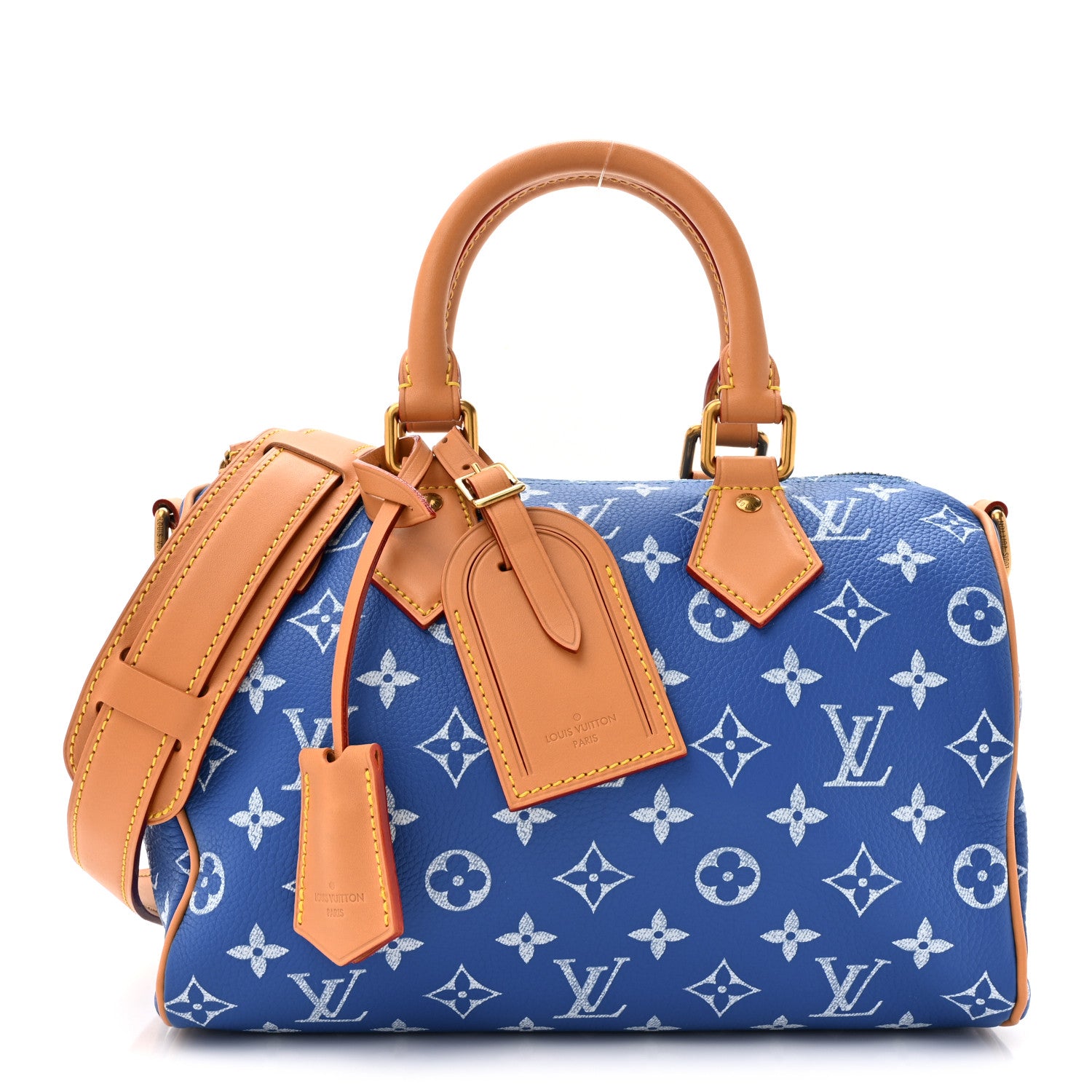 Louis Vuitton Calfskin Monogram Speedy P9 Bandouliere 25 Blue 1 of 14