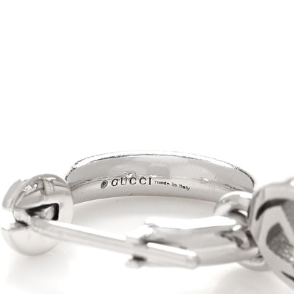 Gucci 18K White Gold Running G Drop Hoop Earrings 4 of 4