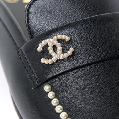 Chanel Lambskin Pearl CC Mules 36 Black 6 of 12