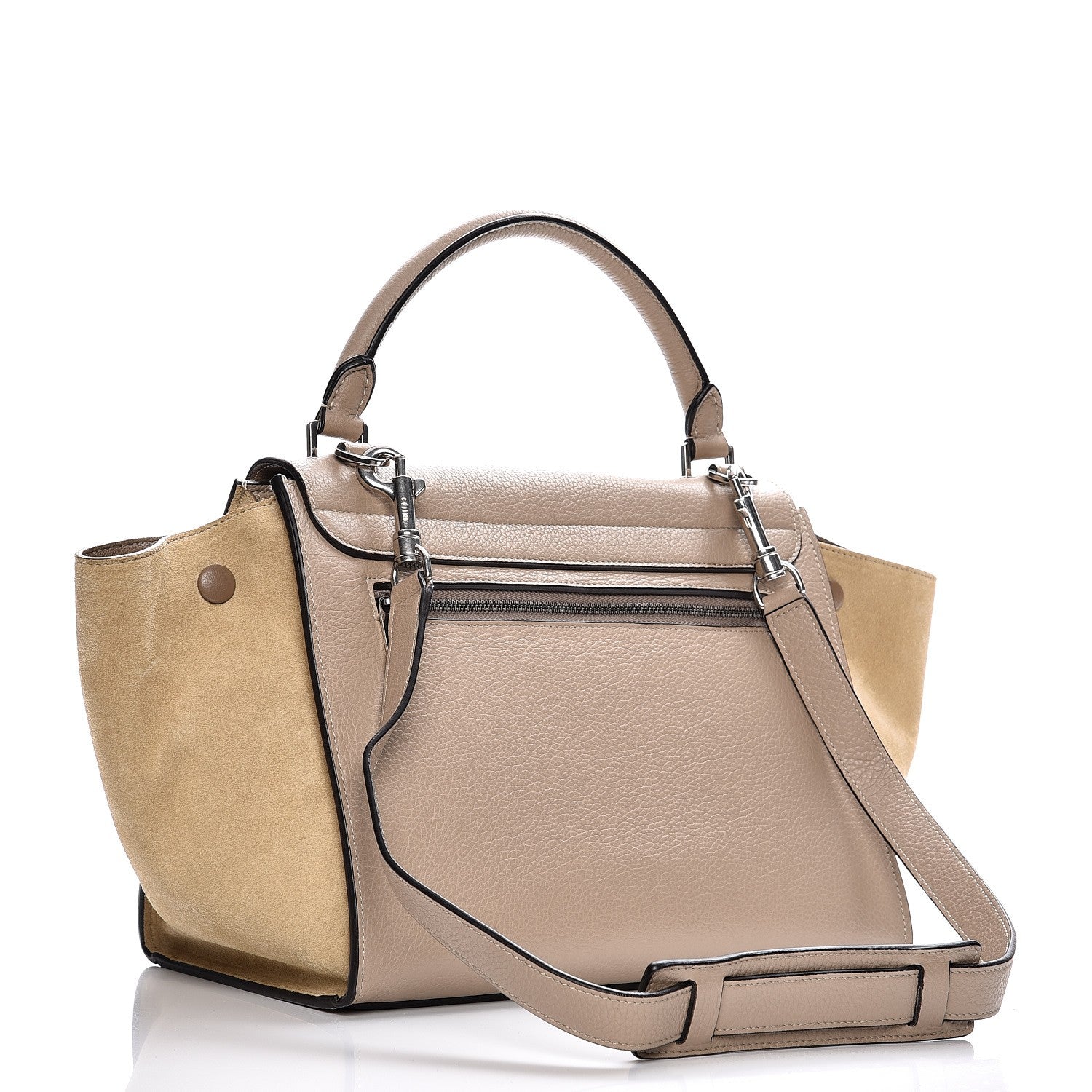 Celine Drummed Calfskin Suede Small Trapeze Dune 4 of 10