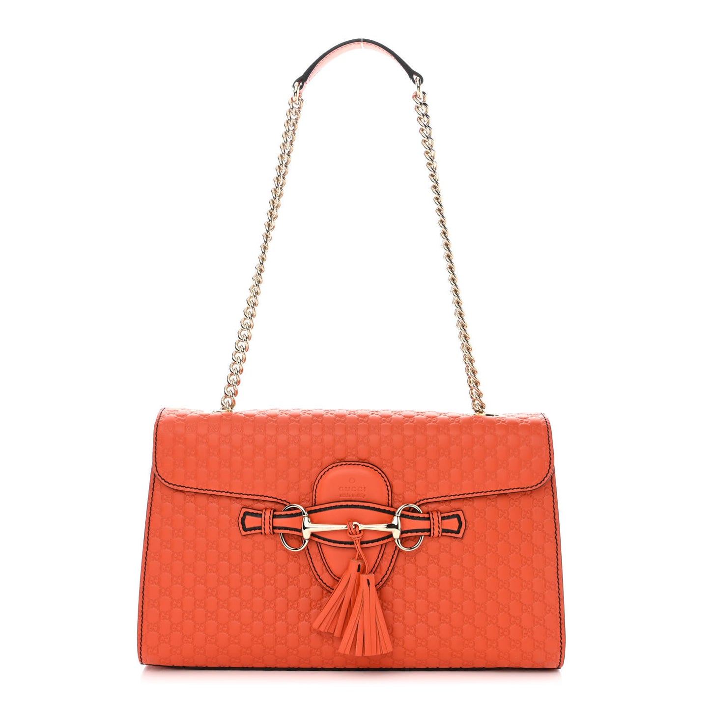 Microguccissima Medium Emily Chain Shoulder Bag Sun Orange