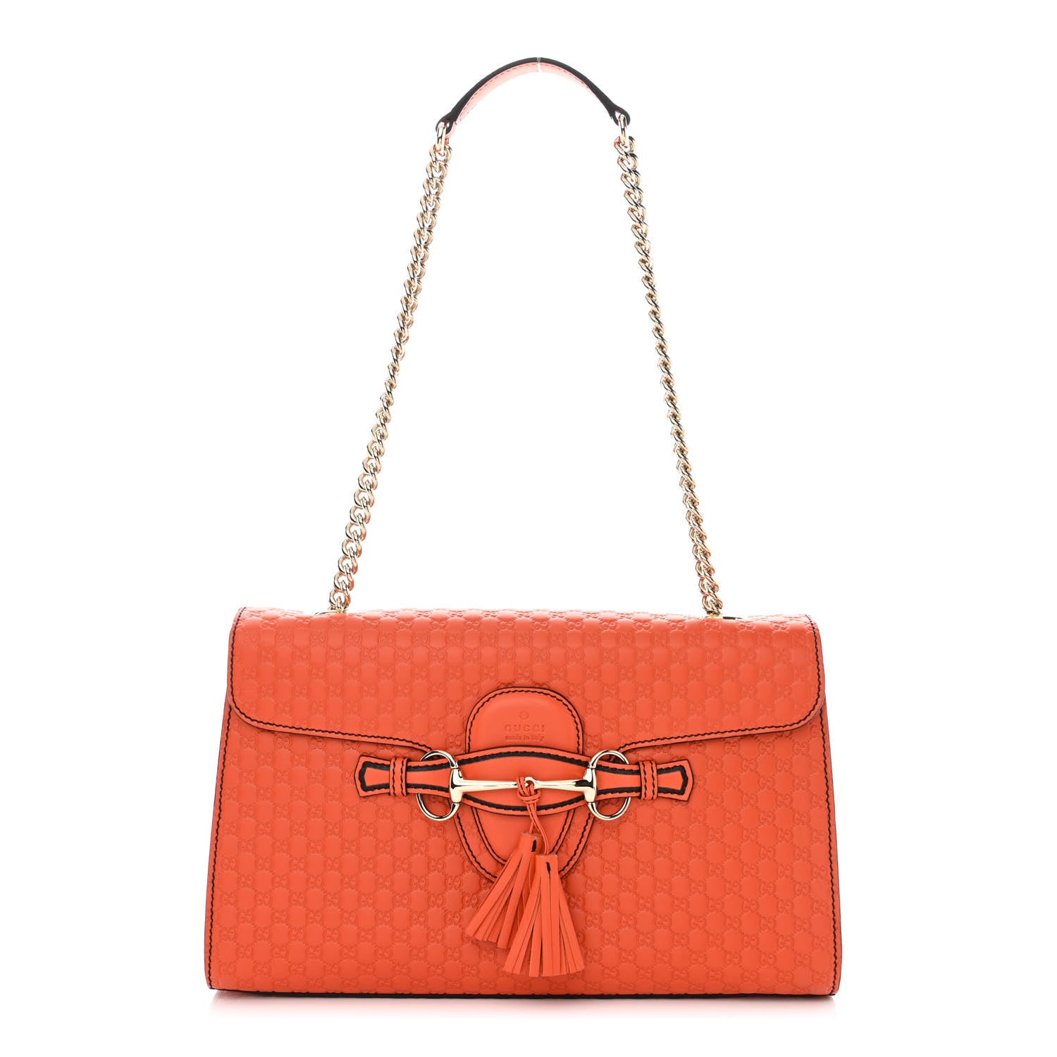 Gucci Microguccissima Medium Emily Chain Shoulder Bag Sun Orange 1 of 9