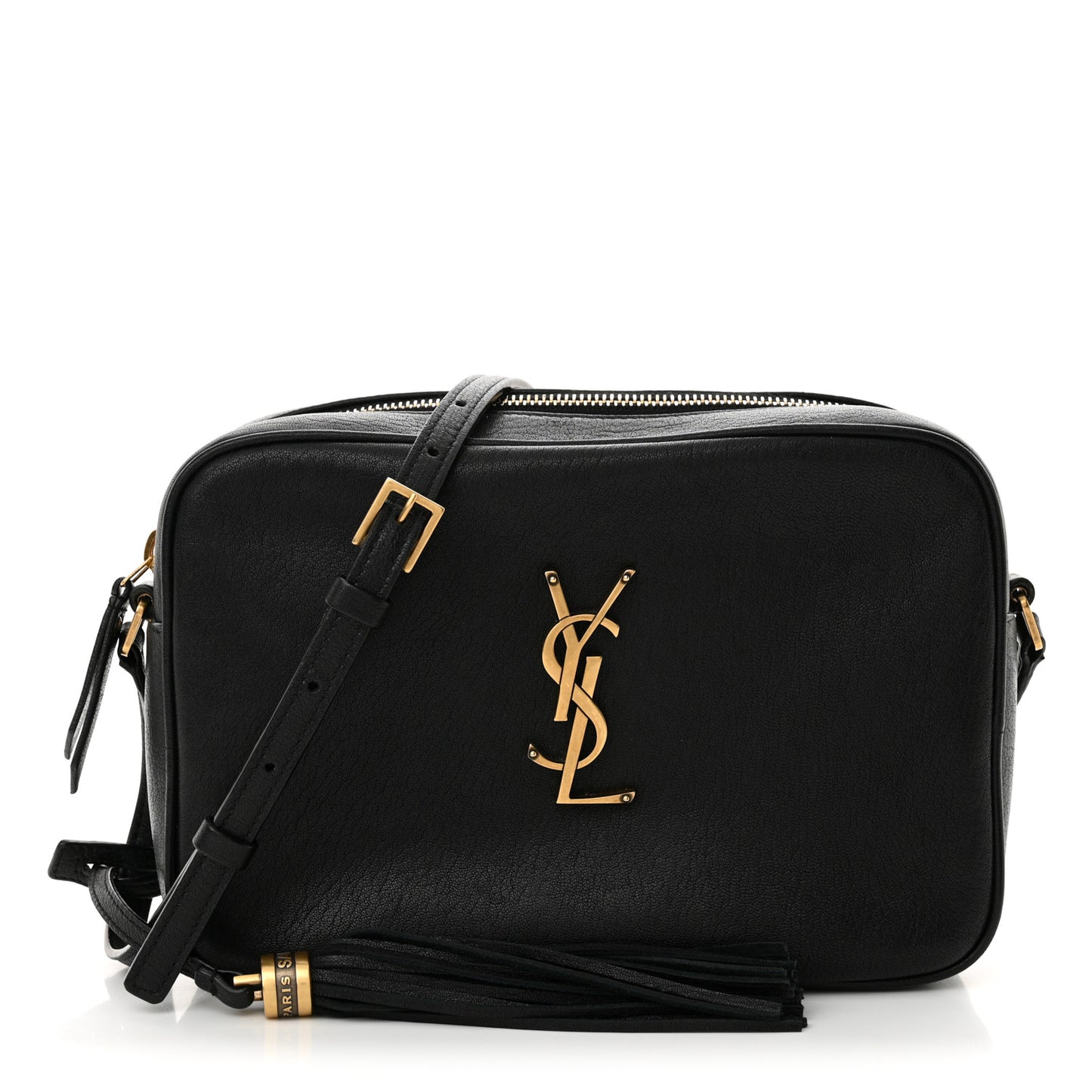 Grained Lambskin Monogram Lou Camera Bag Black