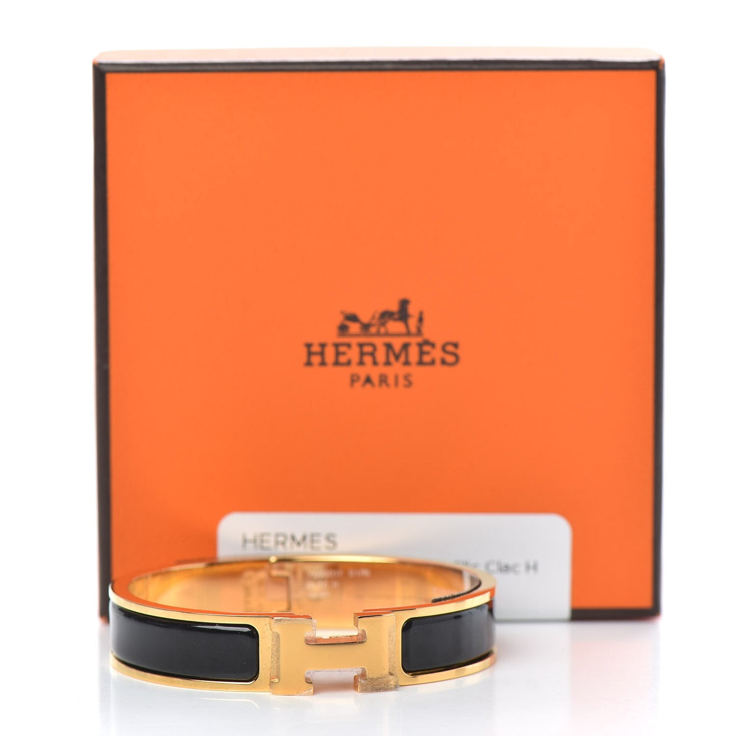 Enamel Narrow Clic Clac H Bracelet PM Black