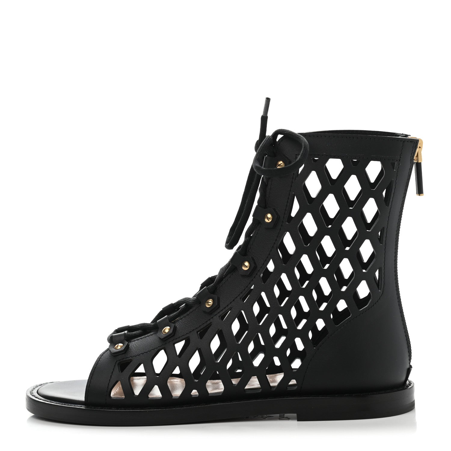 Christian Dior Calfskin D-Trap Sandals 37 Black 1 of 8
