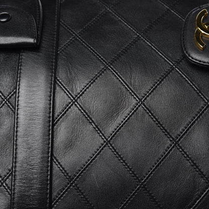 Chanel Calfskin Stitched CC Boston Black 12 of 12