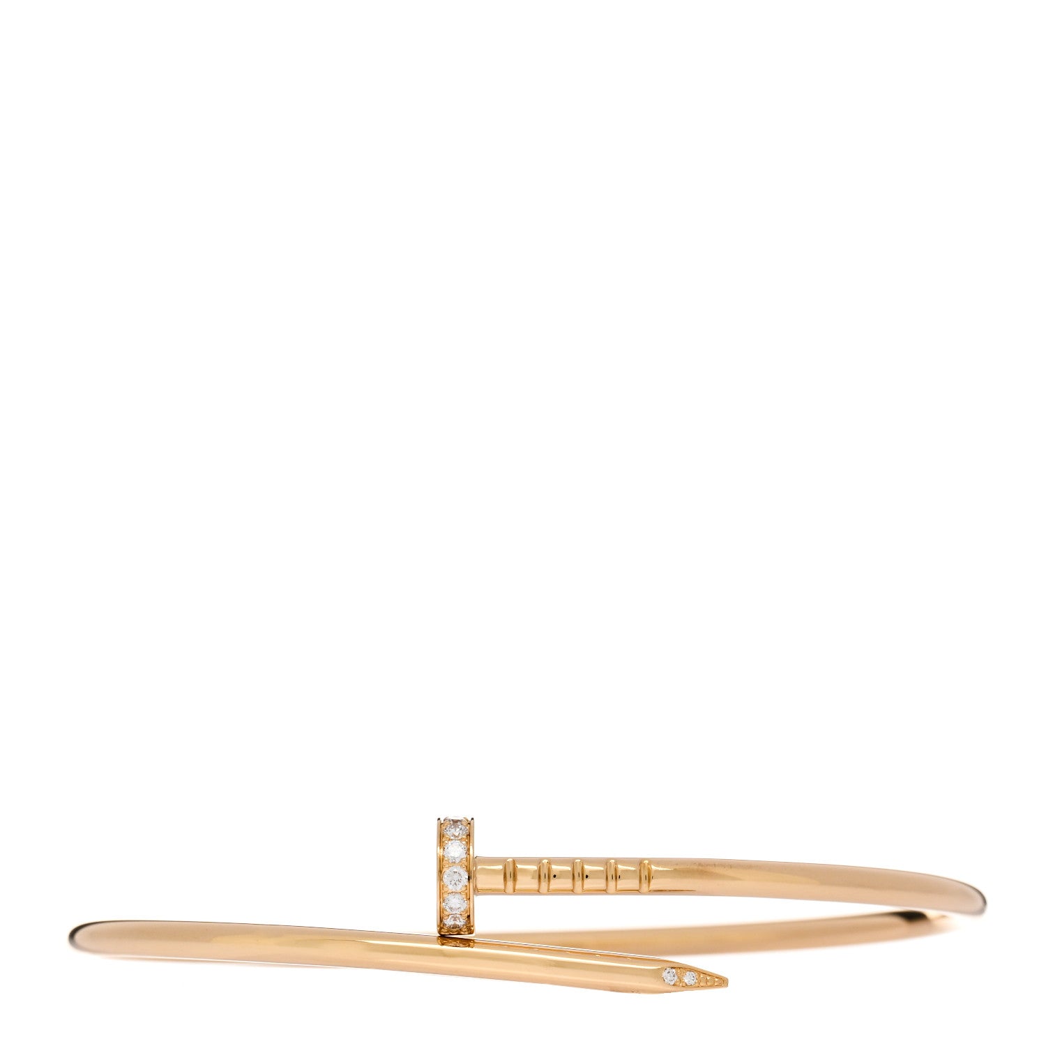 Cartier 18K Yellow Gold Diamond Small Juste Un Clou Bracelet 16 1 of 4