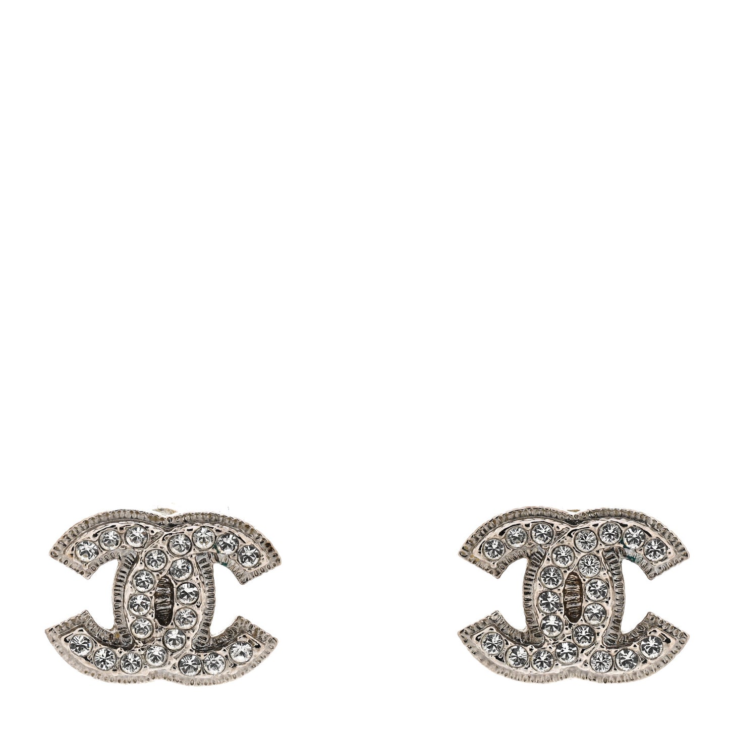 Crystal Mini CC Earrings Silver