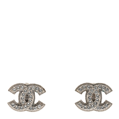 Chanel Crystal Mini CC Earrings Silver 1 of 8