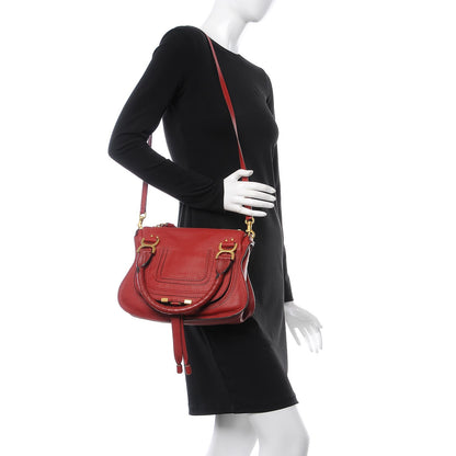 Chloe Calfskin Small Marcie Satchel Red 3 of 8