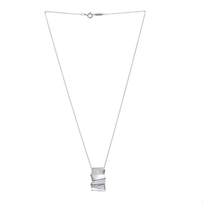 Tiffany Sterling Silver Frank Gehry Fold Pendant Necklace 3 of 5