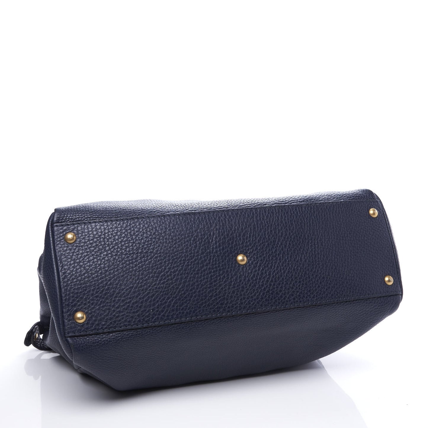 Cuoio Romano Raffia Selleria Large Peekaboo Iconic Satchel Navy