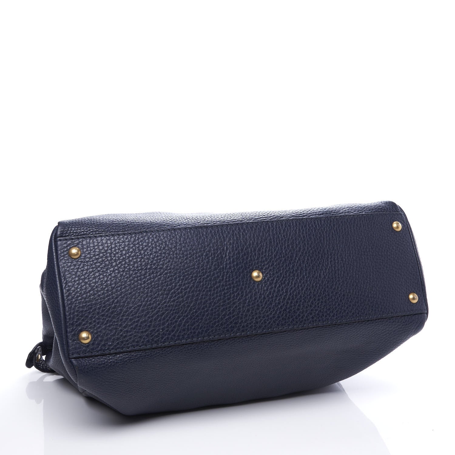 Fendi Cuoio Romano Raffia Selleria Large Peekaboo Iconic Satchel Navy 3 of 9