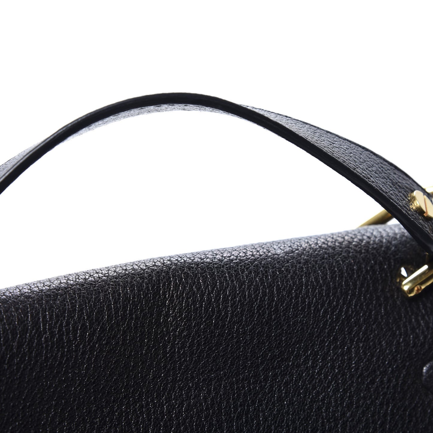 Grained Lambskin Large Drew Shoulder Bag Black