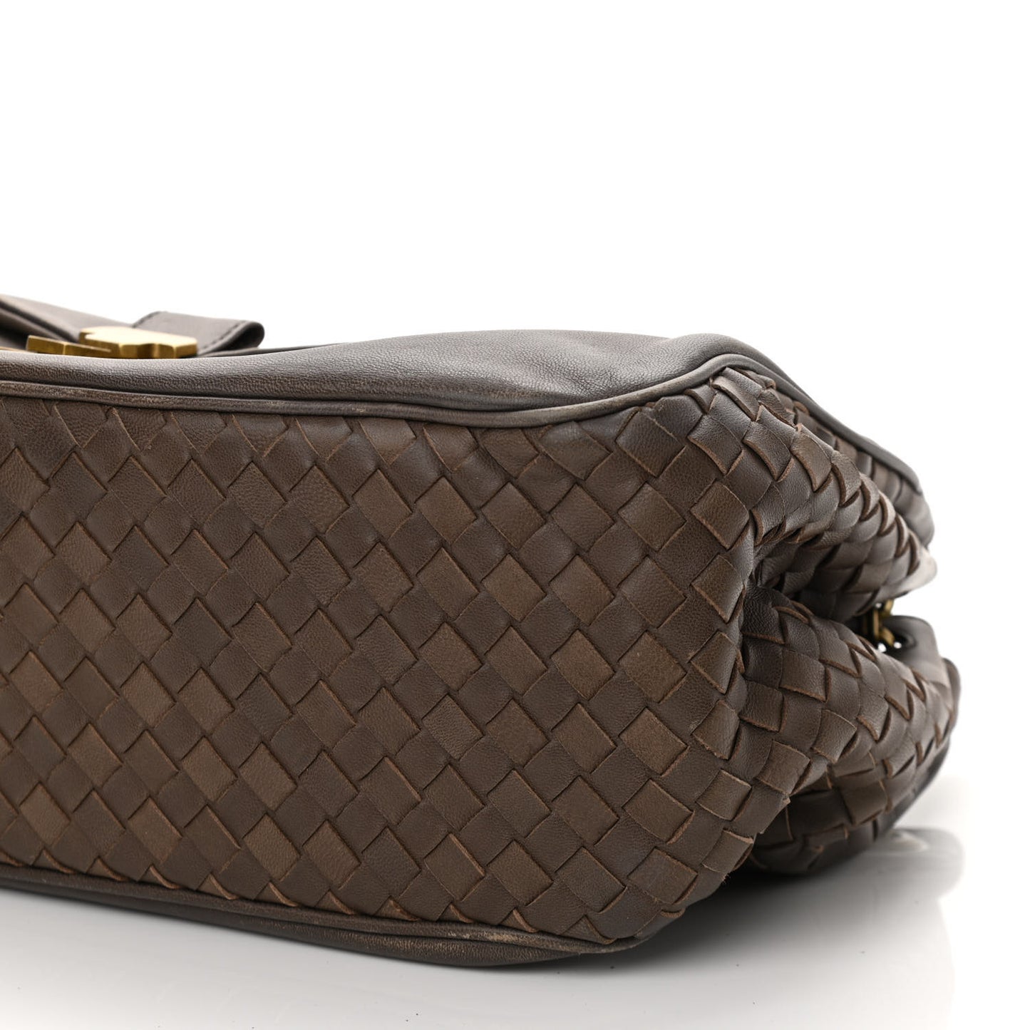 Nappa Intrecciato Flap Shoulder Bag Brown