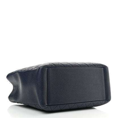 Chanel Caviar Quilted Grand Shopping Tote GST Dark Navy Blue 4 of 10