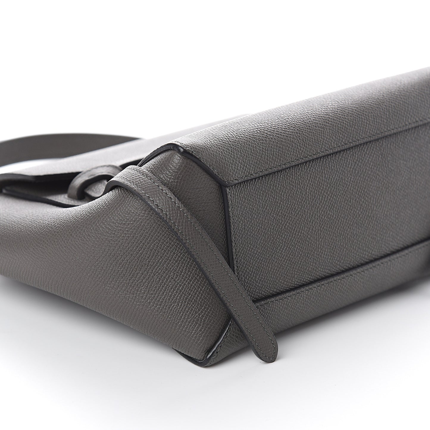 Grained Calfskin Nano Belt Bag Grey