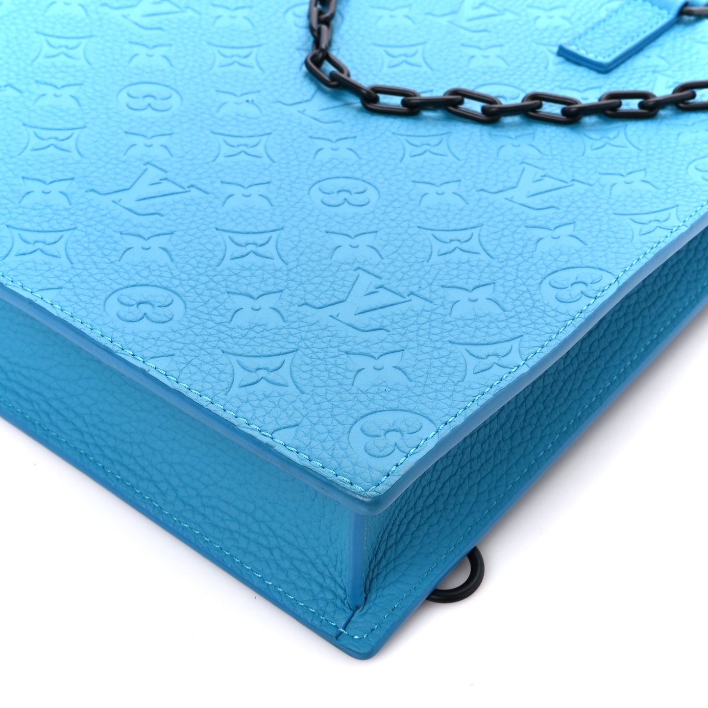 Taurillon Monogram Sac Plat Messenger Turquoise