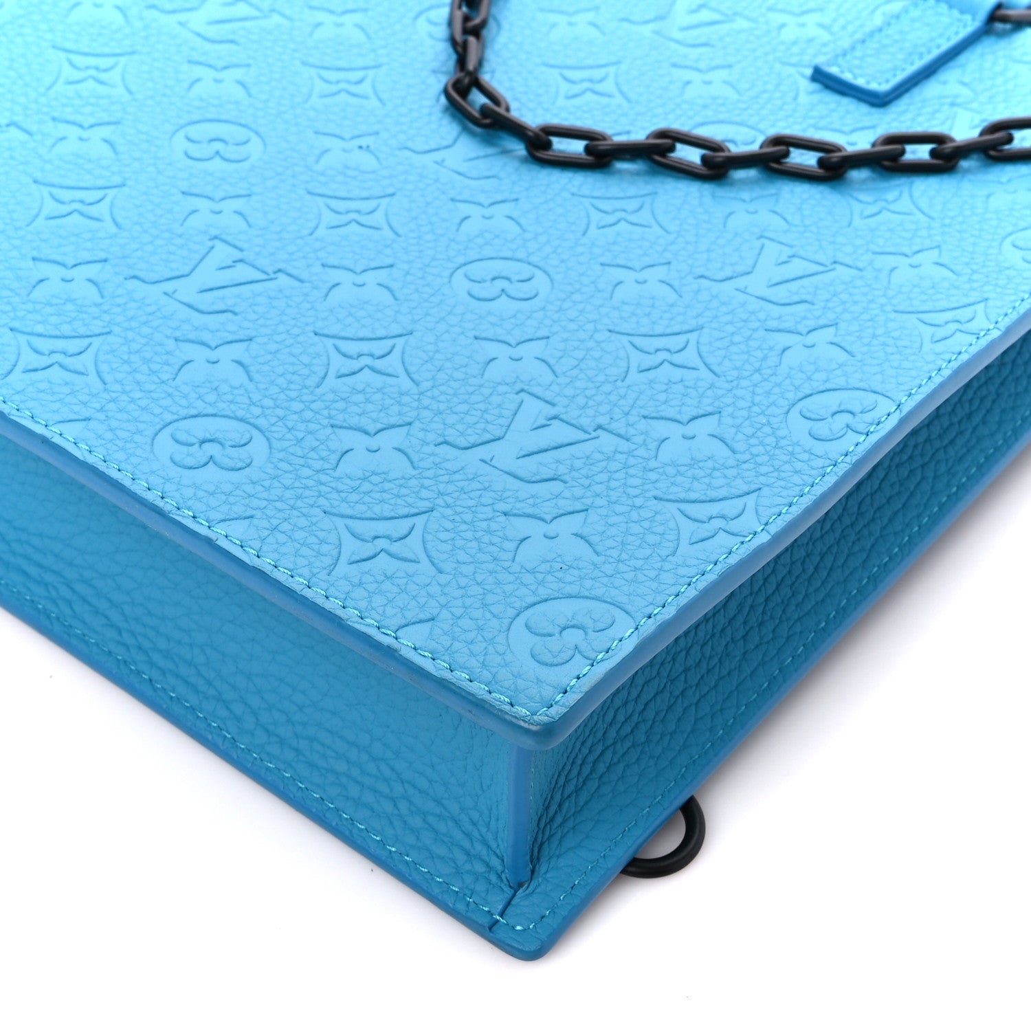 Louis Vuitton Taurillon Monogram Sac Plat Messenger Turquoise 9 of 9
