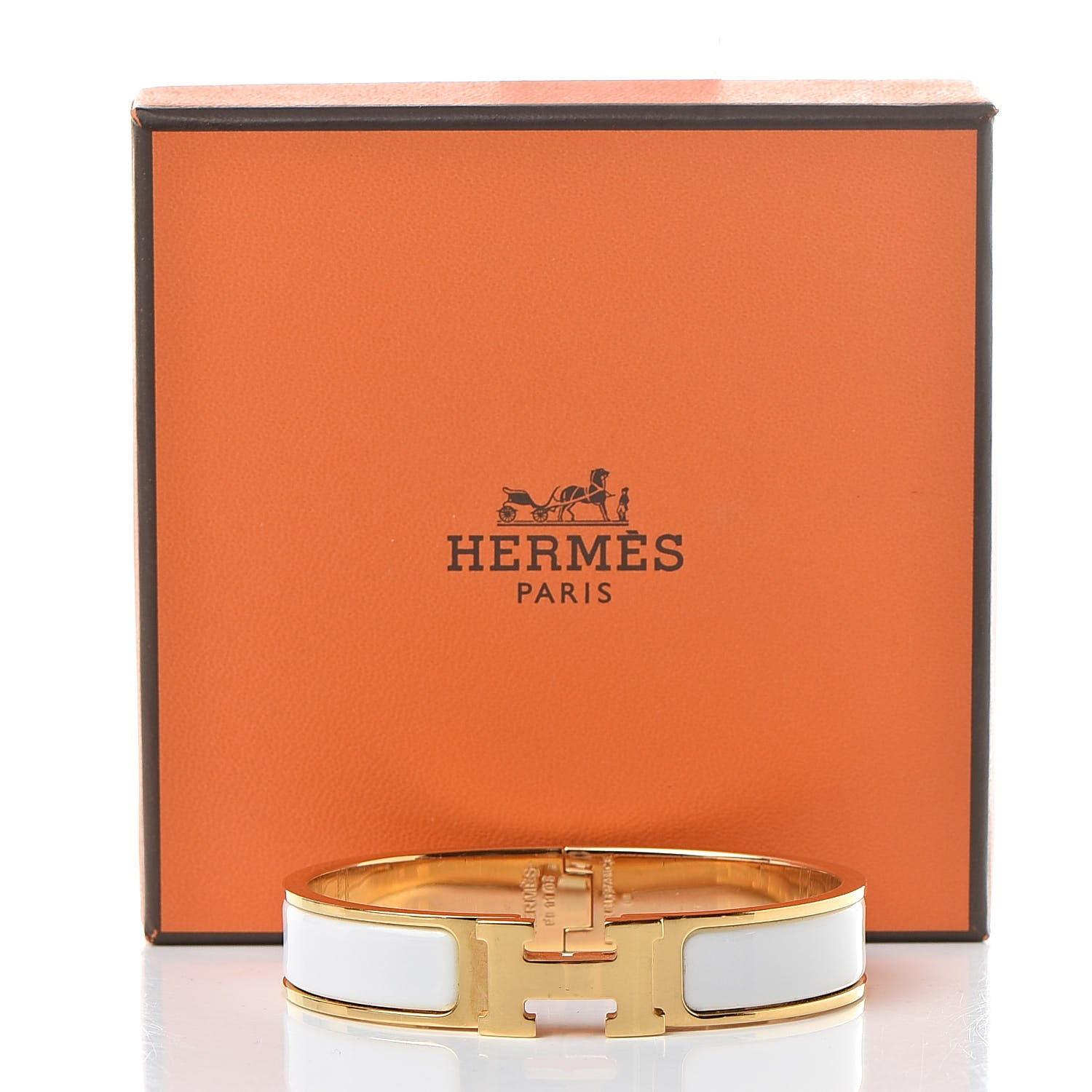 Hermes Enamel Narrow Clic Clac H Bracelet PM White 6 of 6