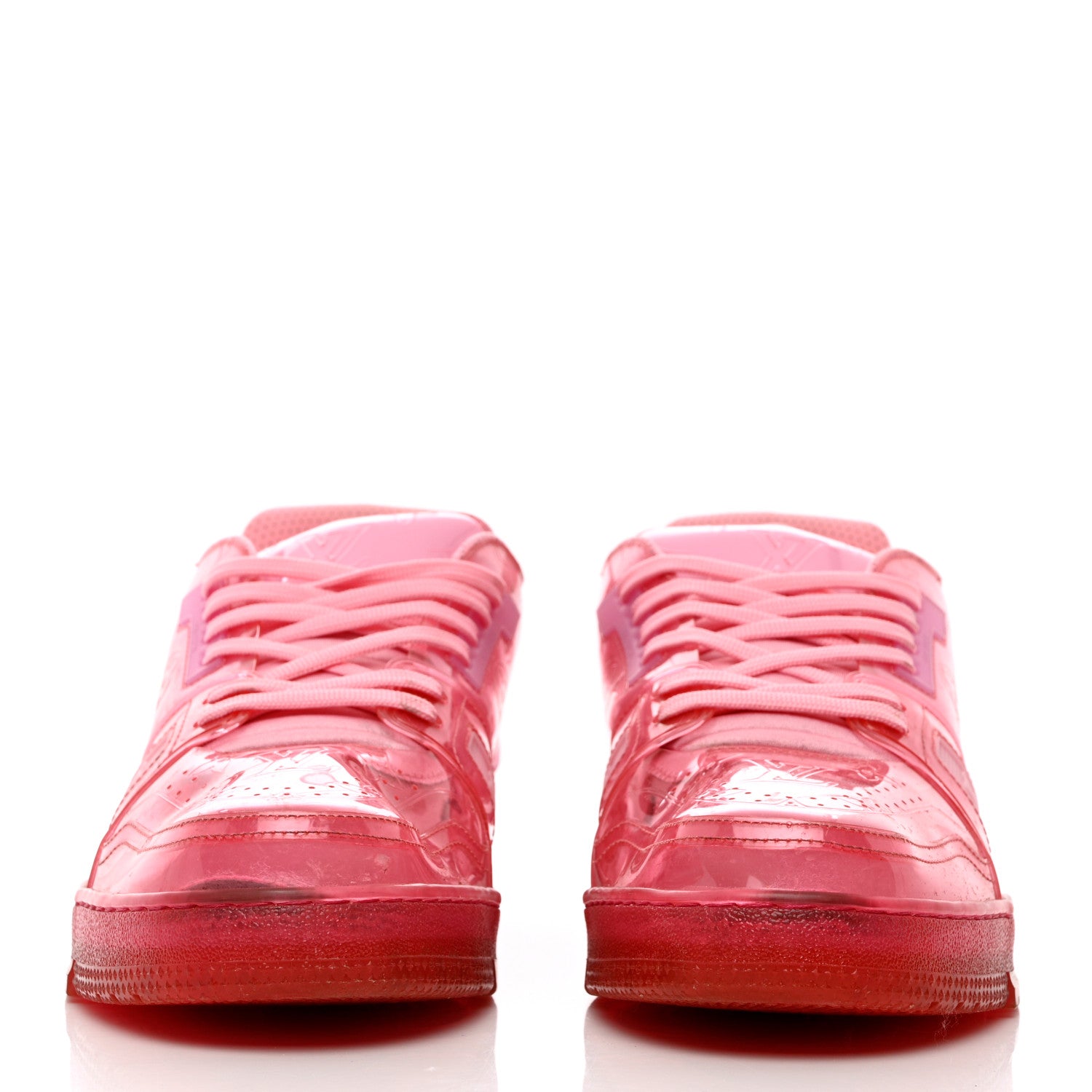 Louis Vuitton Mix Materials Transparent Monogram Mens LV Trainer Sneakers 11 Pink 2 of 13