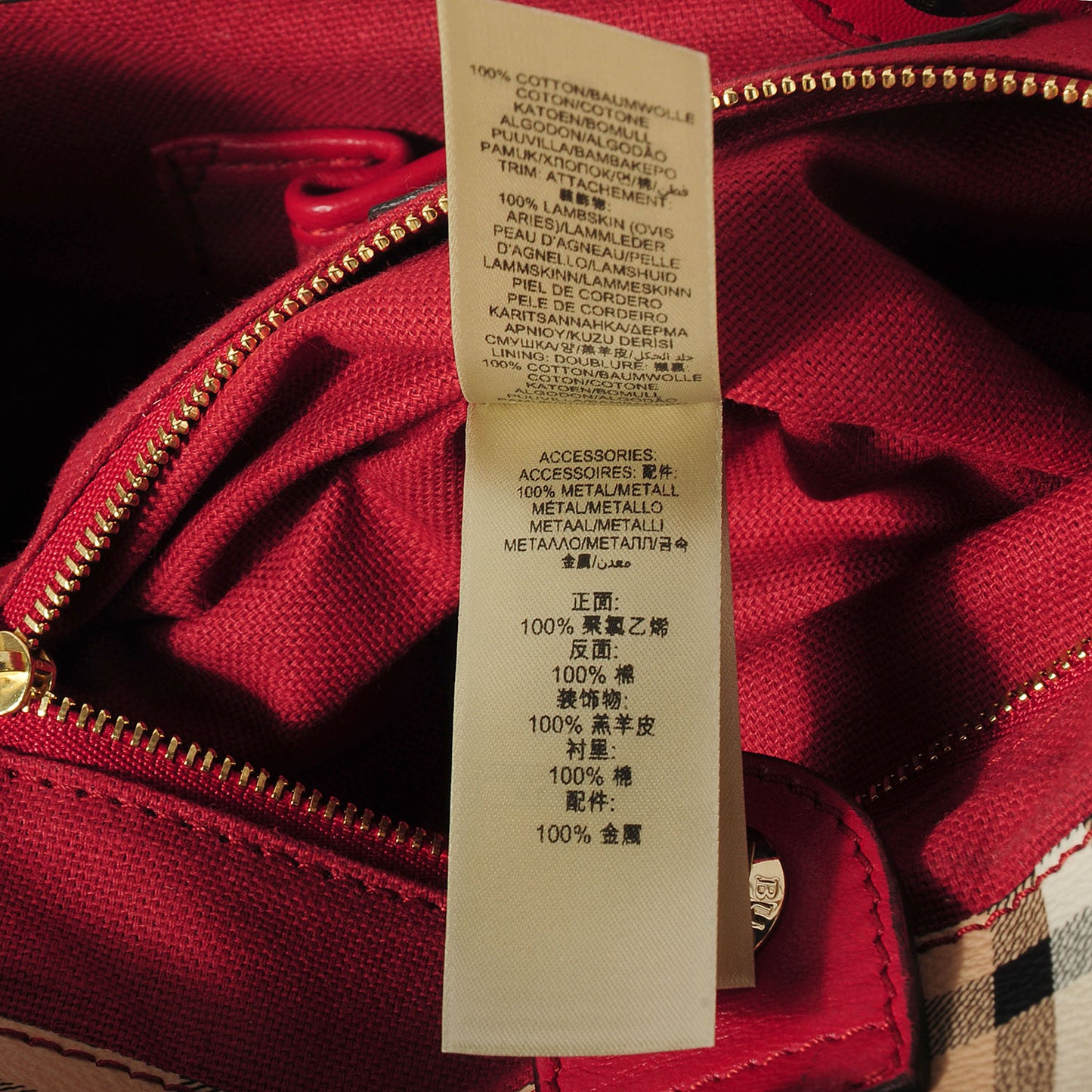 Haymarket Check Small Canterbury Tote Military Red