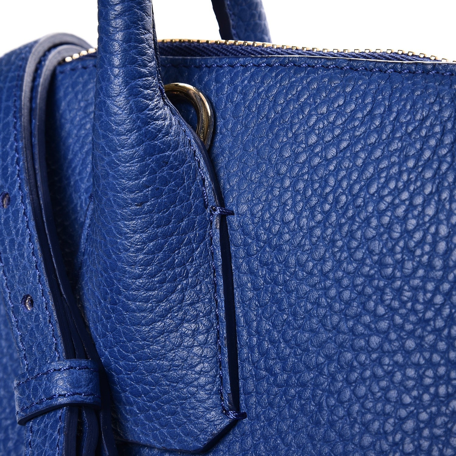 Burberry London Grainy Calfskin Small Greenwood Bowling Bag Brilliant Blue 9 of 9