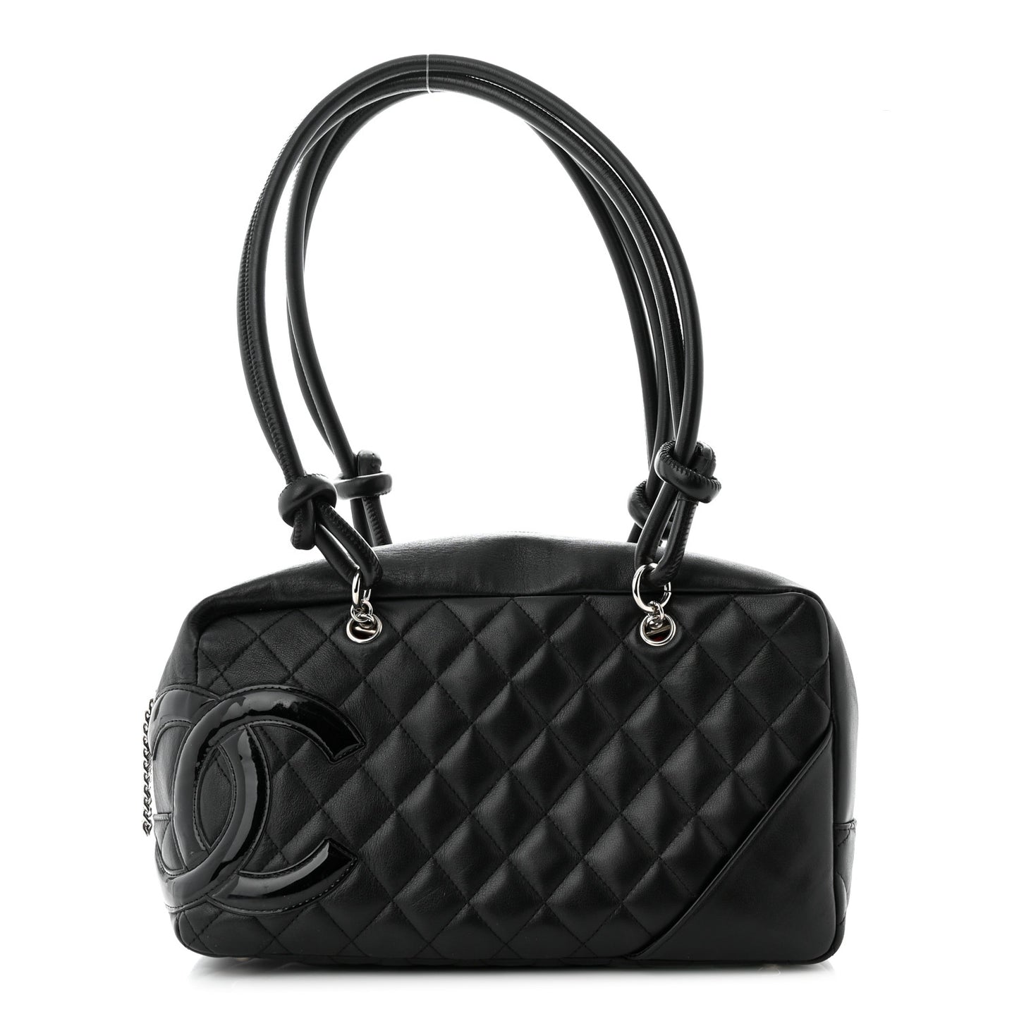 Calfskin Quilted Large Cambon Bowler Black