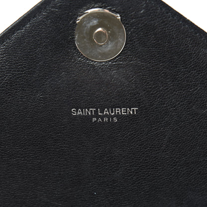 Saint Laurent Sheepskin Matelasse Chevron Monogram Medium College Bag Black 6 of 16