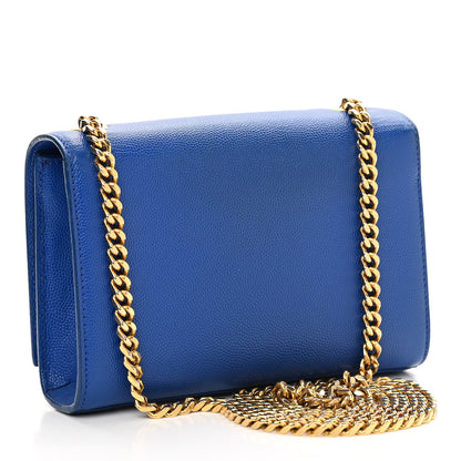 Saint Laurent Grain De Poudre Small Classic Monogram Kate Satchel Royal Blue 3 of 12