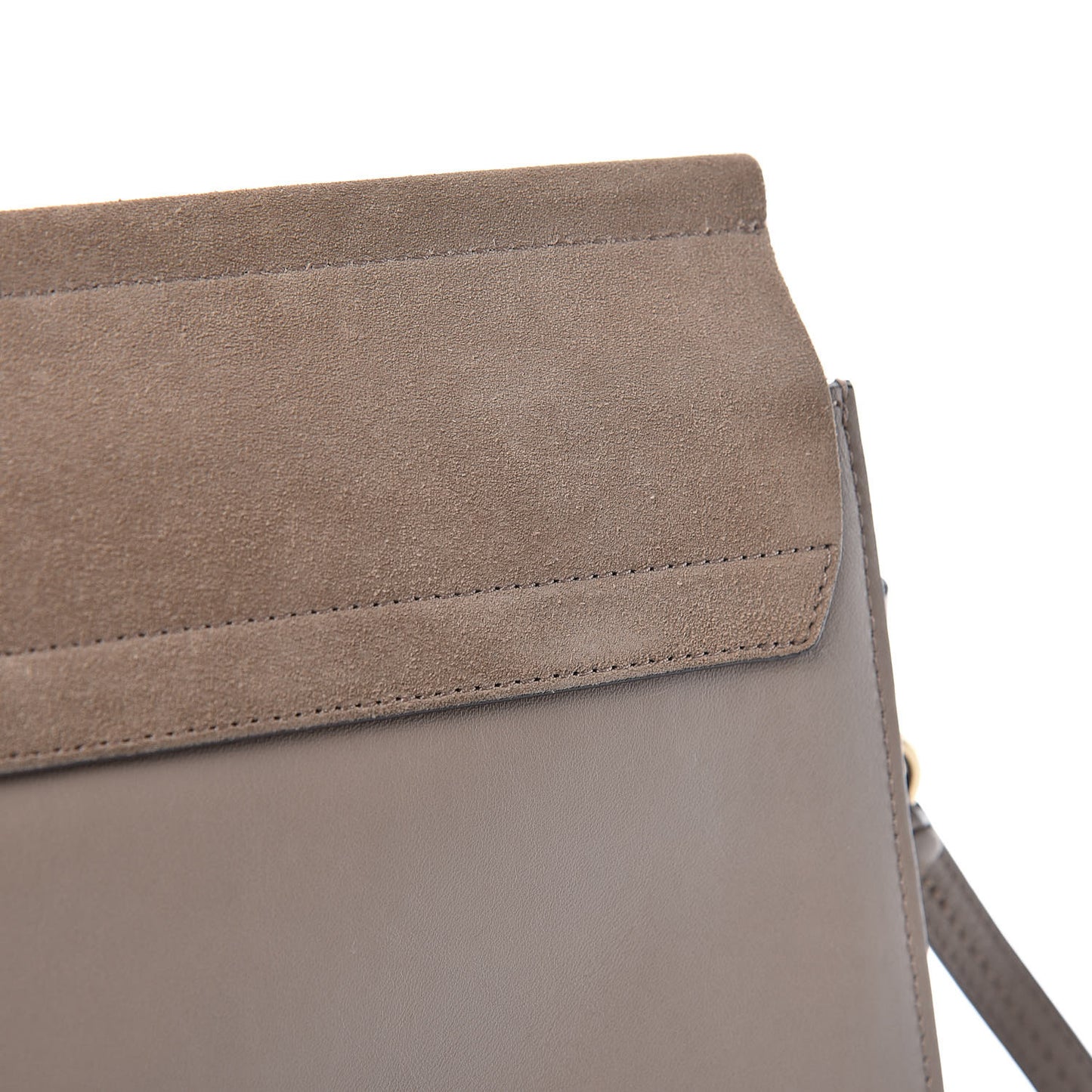 Calfskin Suede Medium Faye Shoulder Bag Motty Grey