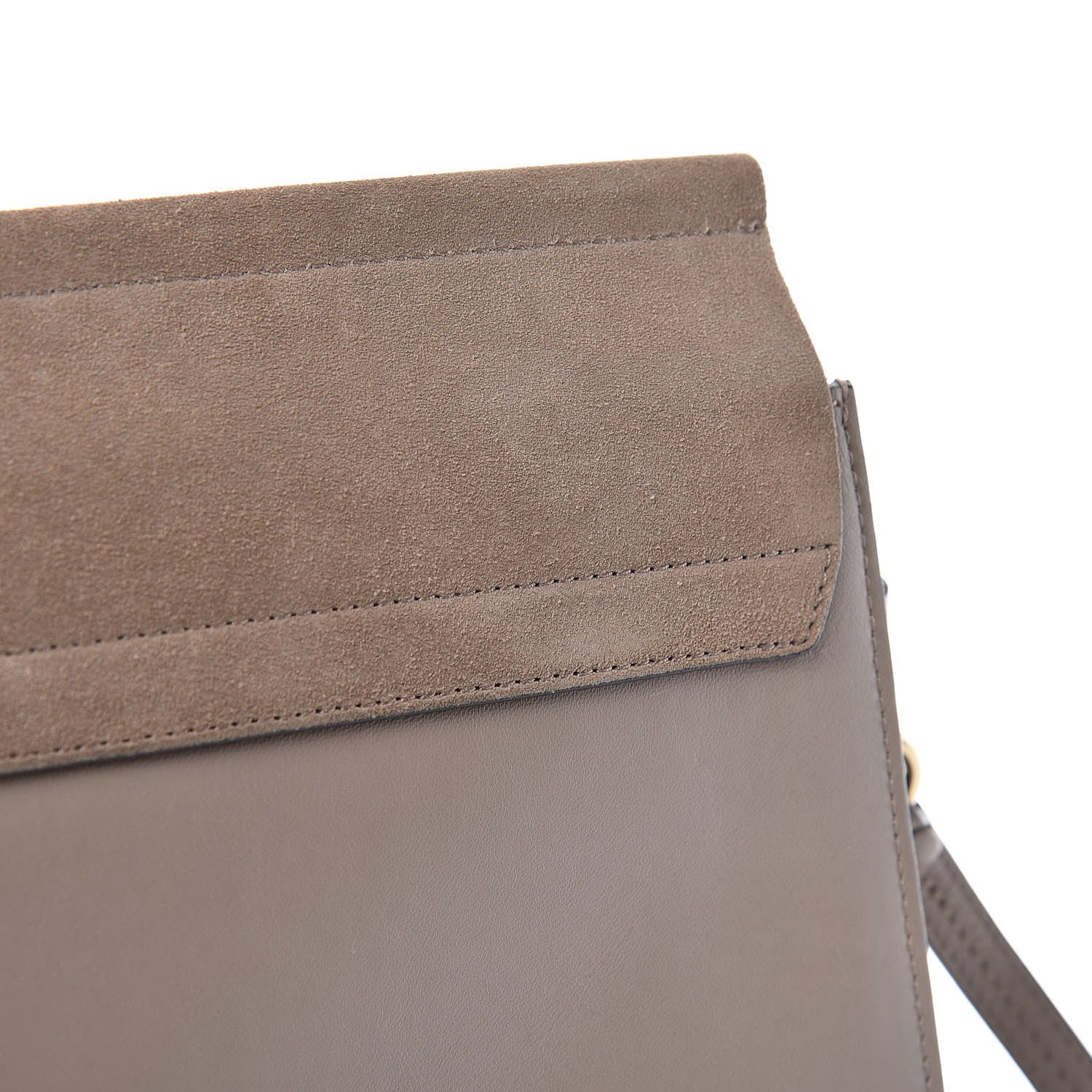 Chloe Calfskin Suede Medium Faye Shoulder Bag Motty Grey 12 of 16