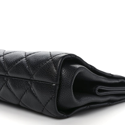 Chanel Caviar Quilted CC Large Clutch Black 9 of 10