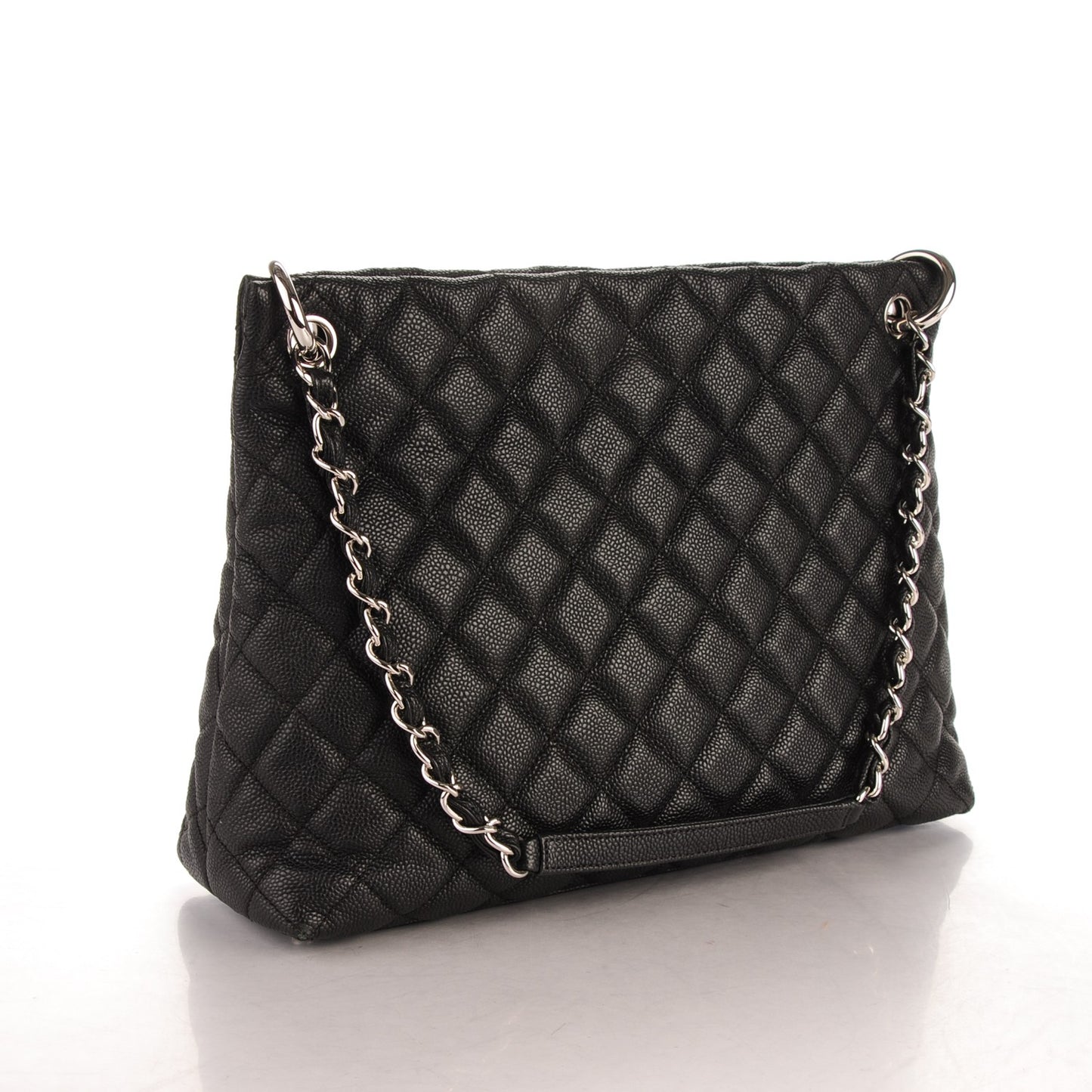 Caviar Quilted Easy Zip Tote Black