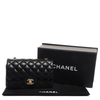 Chanel Lambskin Quilted Mini Rectangular Flap Black 14 of 20