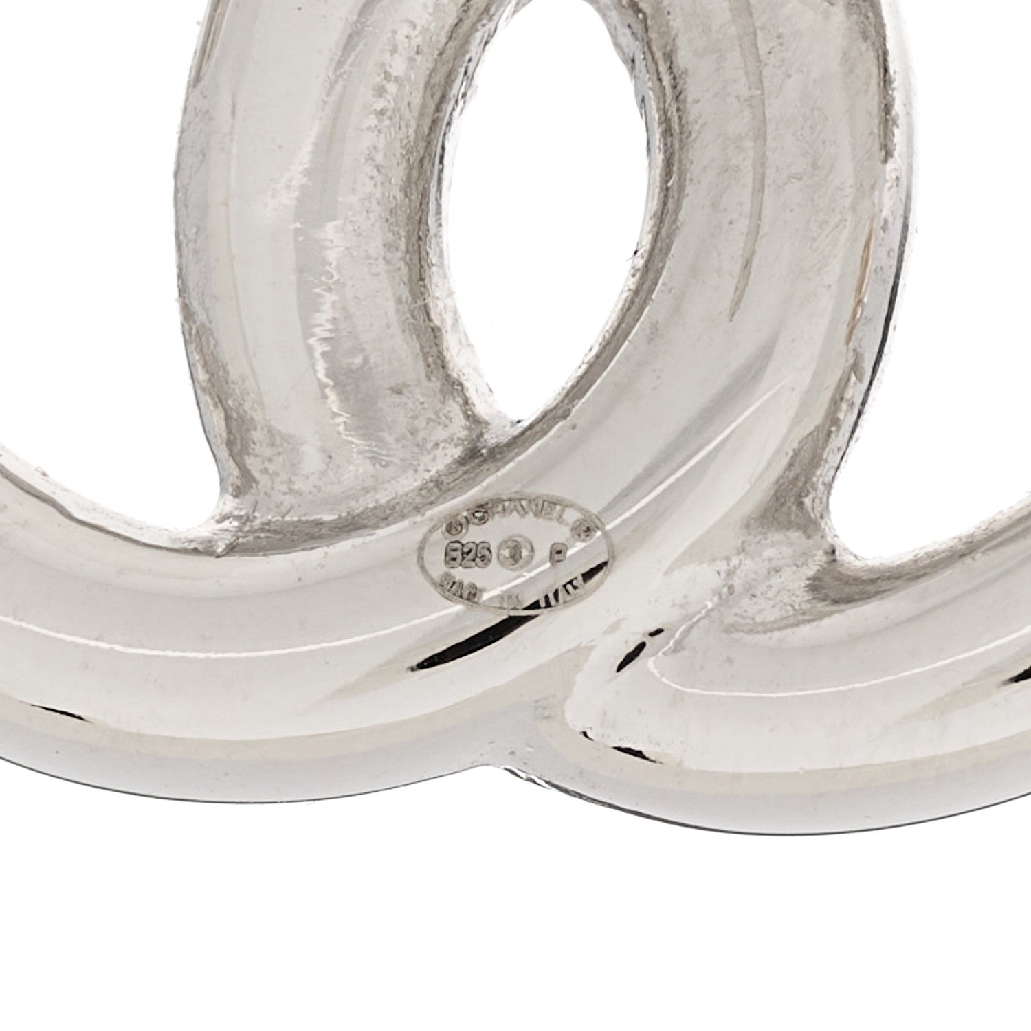 Chanel Metal CC Earrings Silver 4 of 5