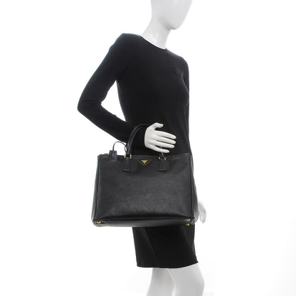 Prada Saffiano Large Galleria Double Zip Tote Black 2 of 17