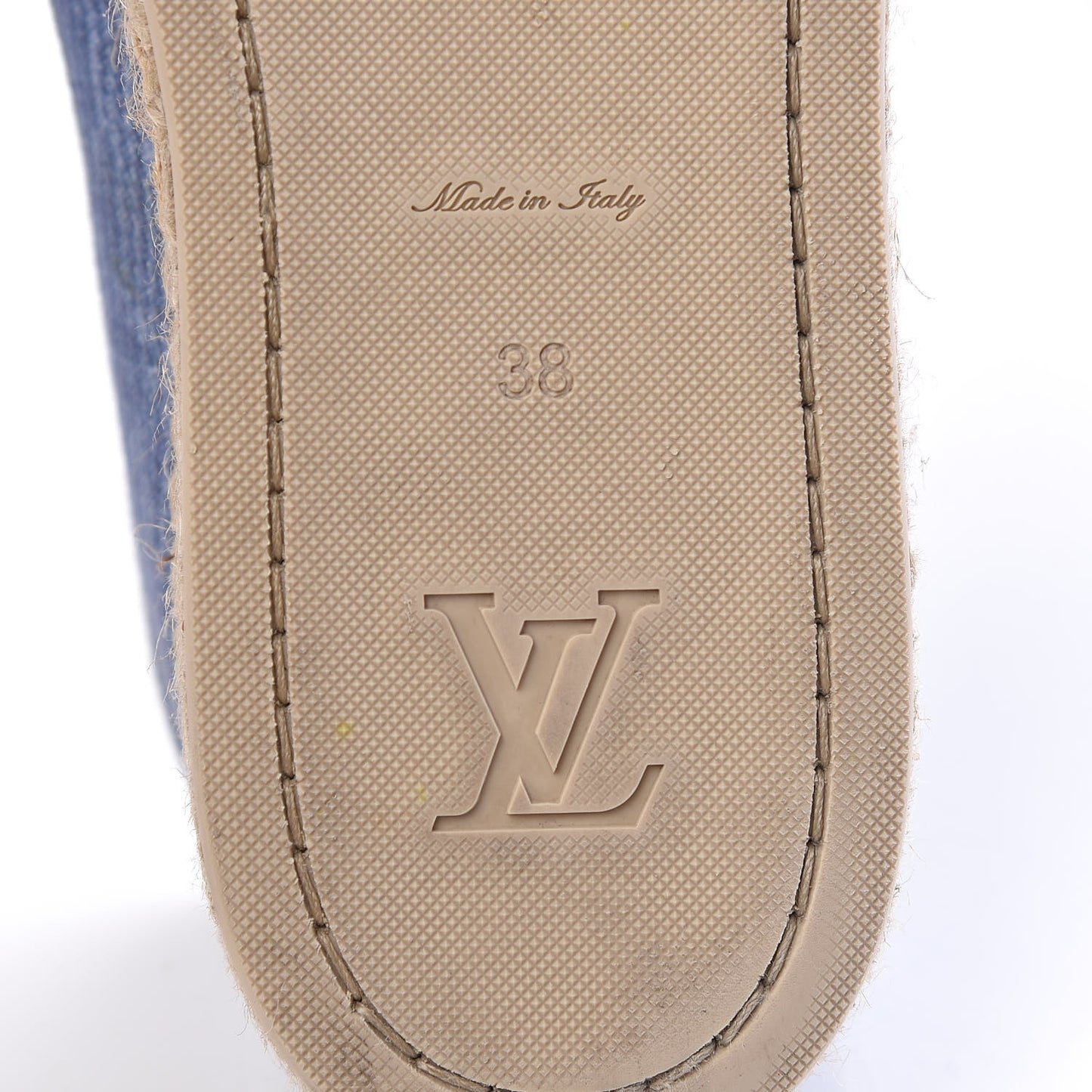 Canvas Blue Shore Espadrille Flats 38 Marine