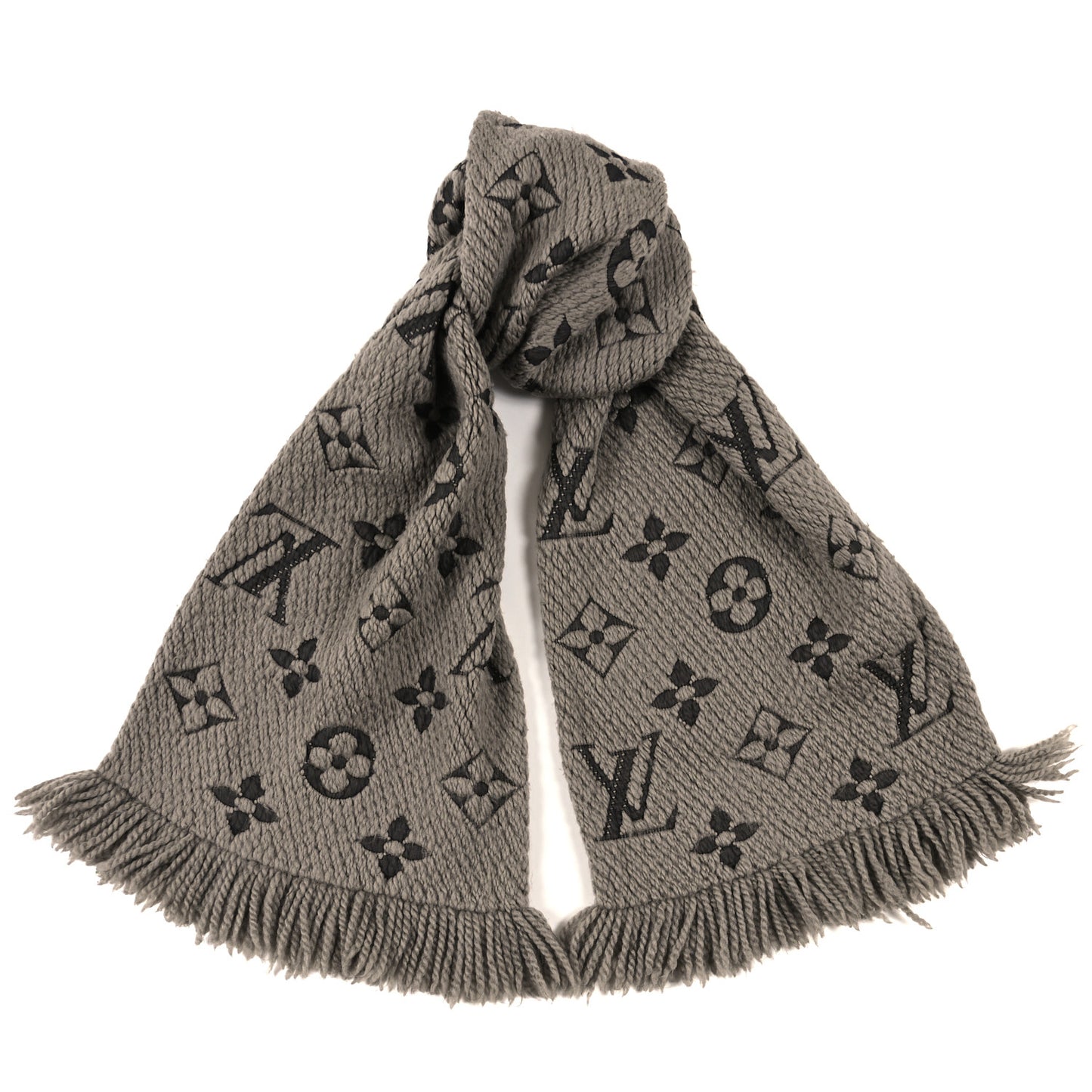 Wool Silk Logomania Scarf Verone