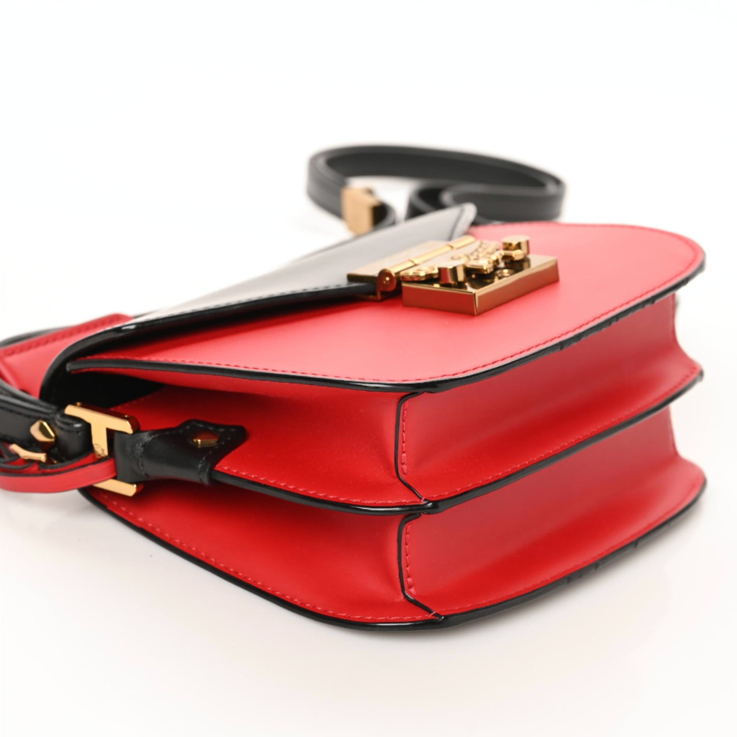 Calfskin Mini Patricia Crossbody Bag Red Black