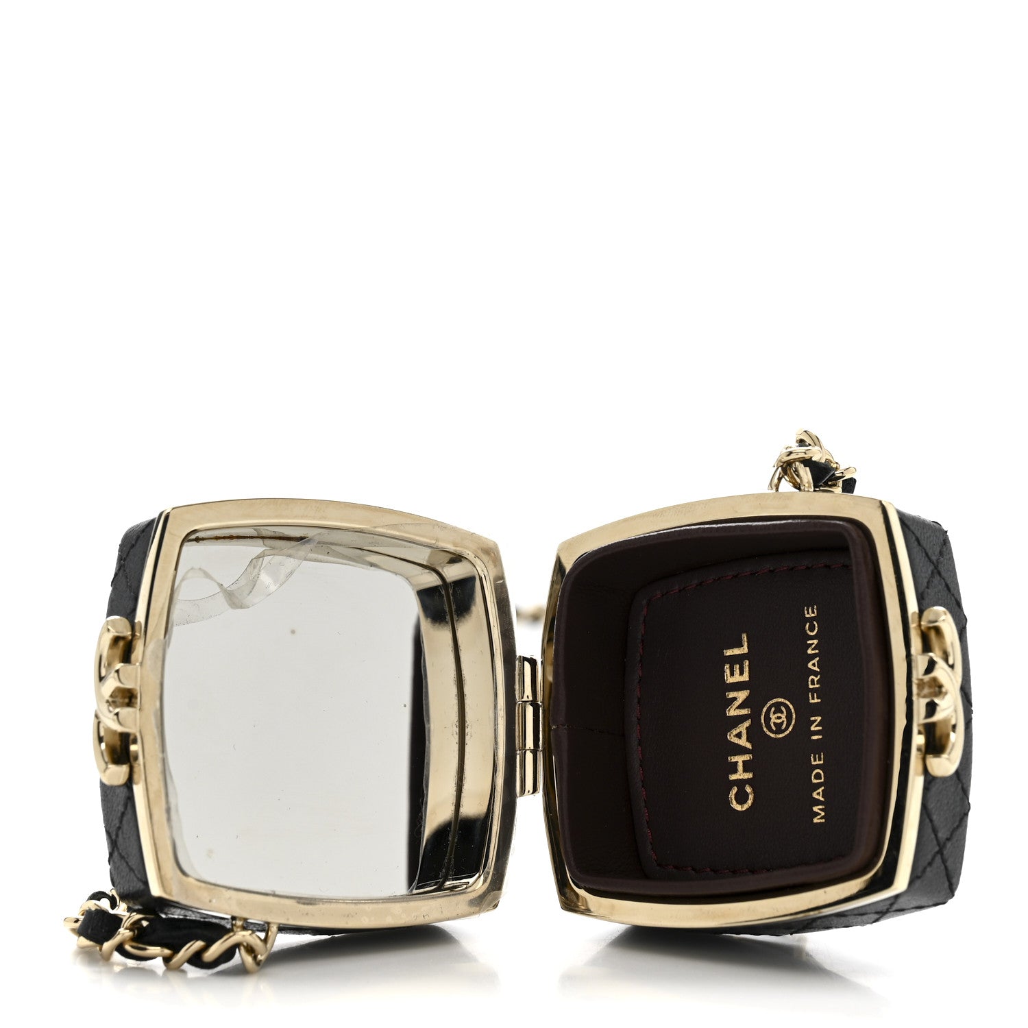 Chanel Lambskin Quilted Small Beauty Box Clutch With Chain Black 5 of 10