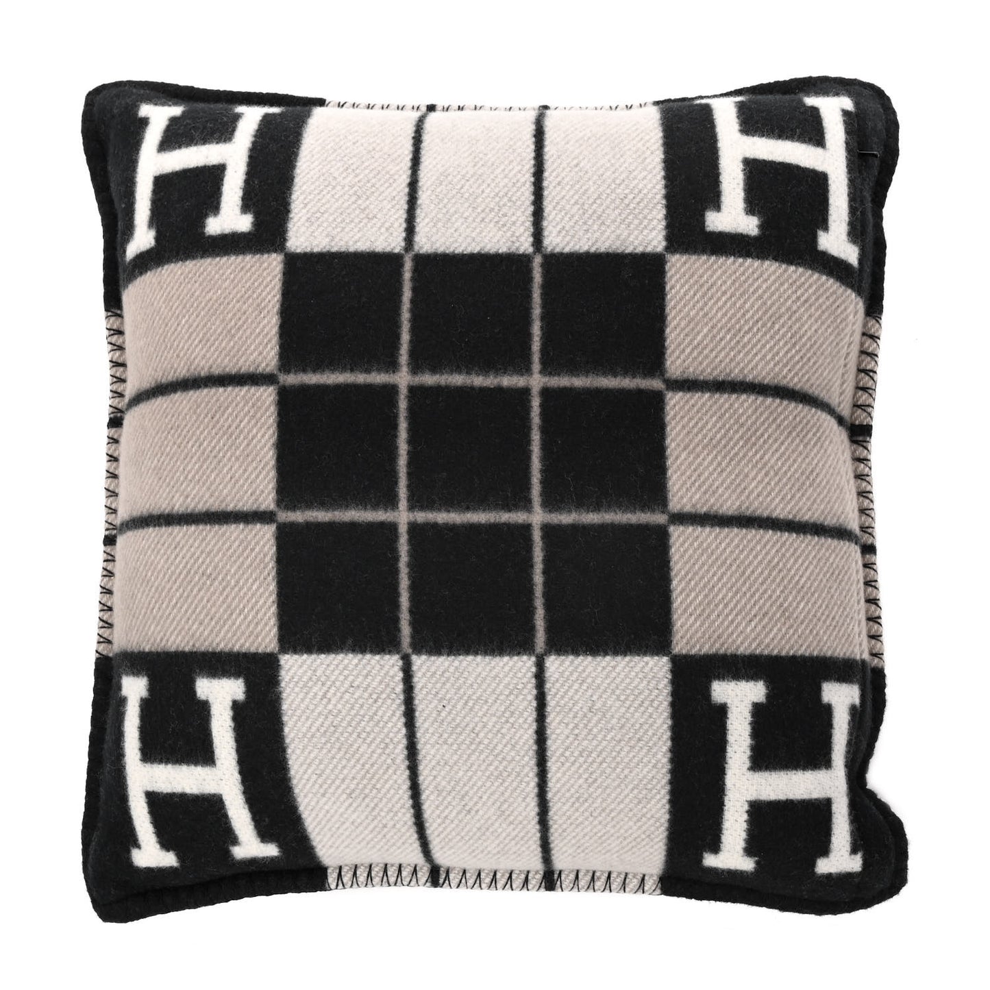 Wool Cashmere Avalon III Pillow PM Ecru Black