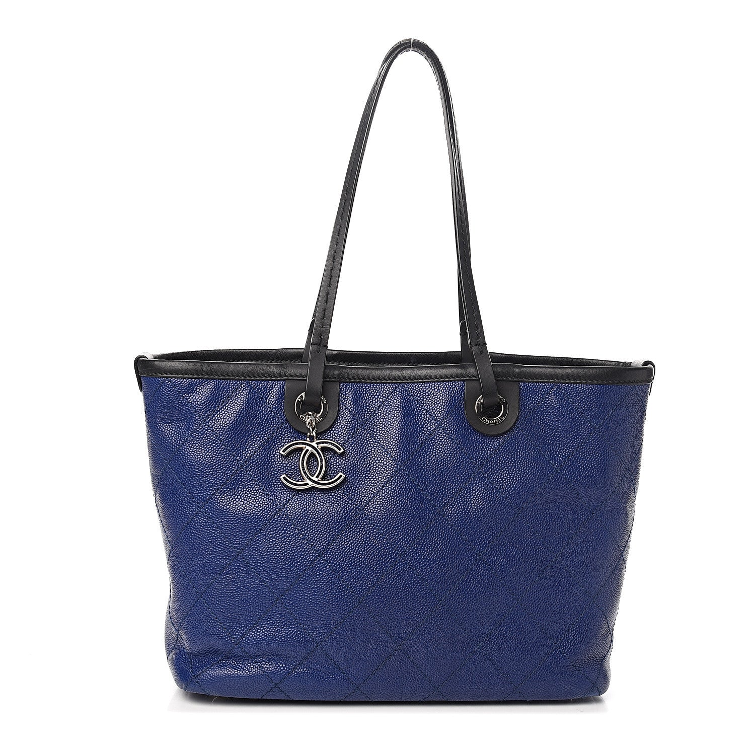 Chanel Grained Calfskin Shopping Fever Tote Blue 1 of 12