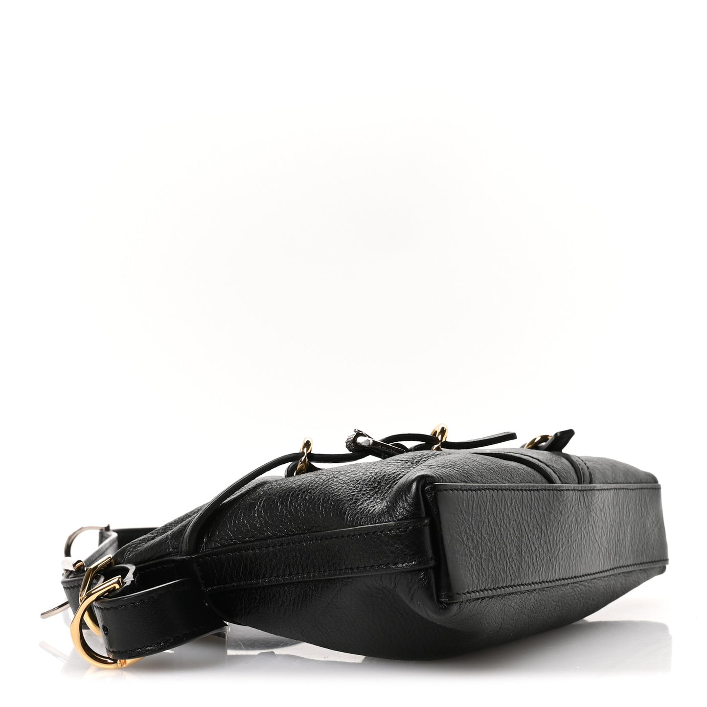 Tumbled Calfskin Mini Voyou Boyfriend Party Bag Black